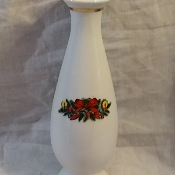Jamestown China White Vase with Christmas Tree Design Japan - Picture 4 of 9